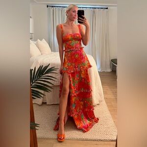 Show Me Your MuMu Red Floral Tiered Maxi Dress
